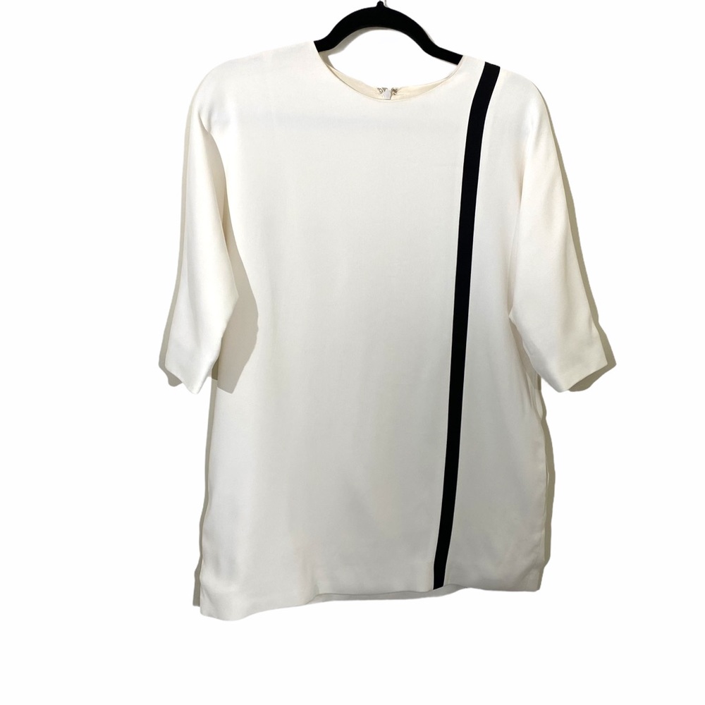 LISA PERRY Cream Black Stripe Tunic Top